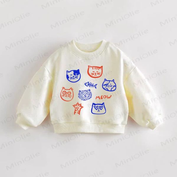 MEOW Baby Toddler Cats Sweatshirt