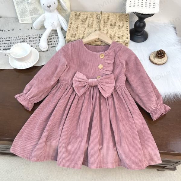 Toddler Corduroy Bow Dress