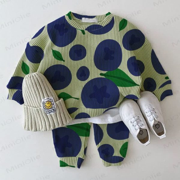 Baby Blueberry Green Waffle 2-piece Set