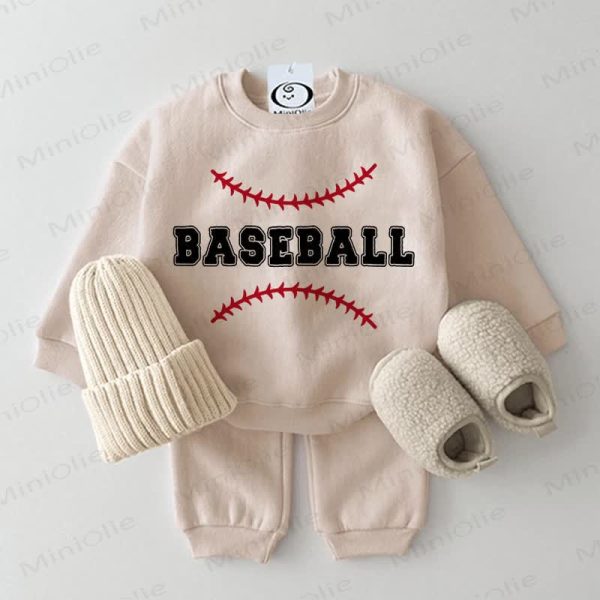 BASEBALL Baby Beige 2-Piece Set