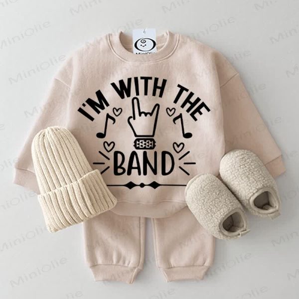 I'M WITH THE BAND Baby 2-piece Beige Set