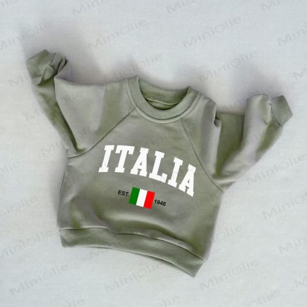 ITALIA EST.1946 Baby Toddler Grey Green Sweatshirt
