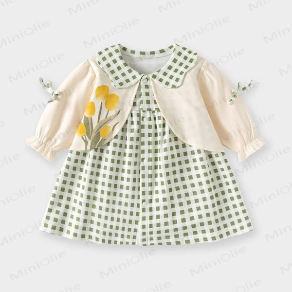 Baby Floral Plaid/Bunny Dress