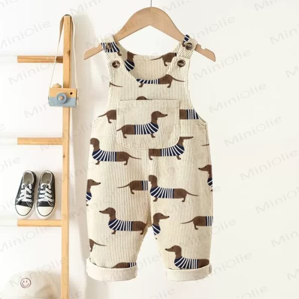 Baby Toddler Dachshund Corduroy Overalls