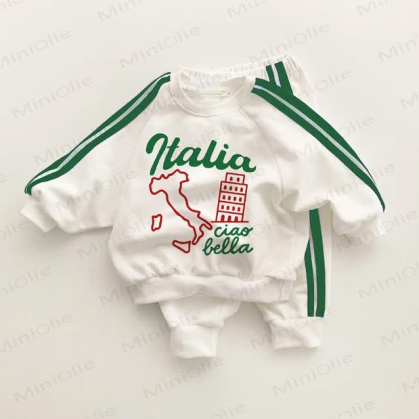 ITALIA CIAO BELLA Baby Toddler Green Striped 2-piece Set