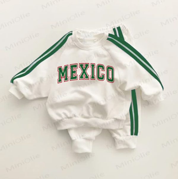 MEXICO Baby Toddler Green Striped 2-piece Set