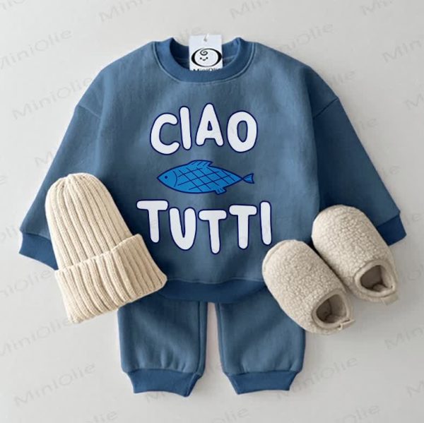 CIAO TUTTI Baby Blue Fish 2-piece Blue Set