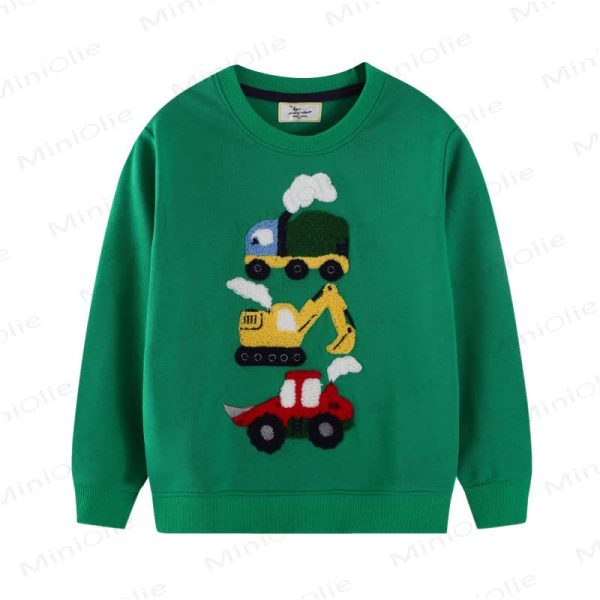 Toddler Boy Excavator Embroidered Sweatshirt