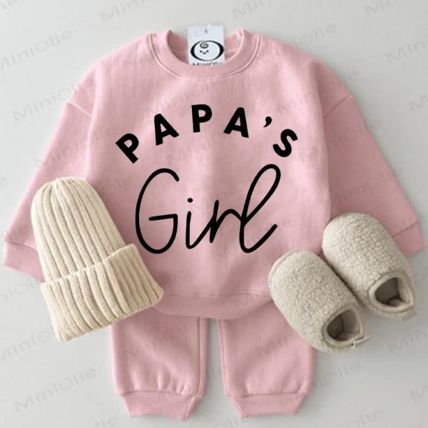 PAPA'S GIRL Bab Sweatshirt 2-piece Pink Set