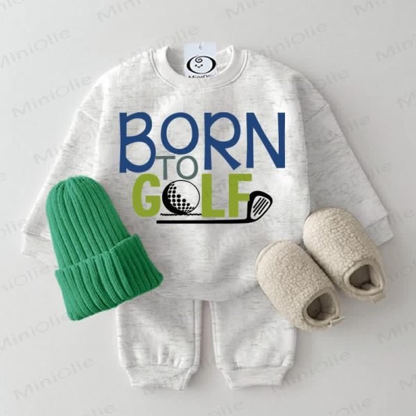BORN TO GOLF Baby 2-piece Light Grey Set