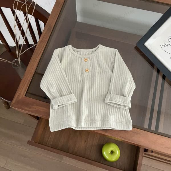 Baby Toddler Ribbed Solid Color T-Shirt