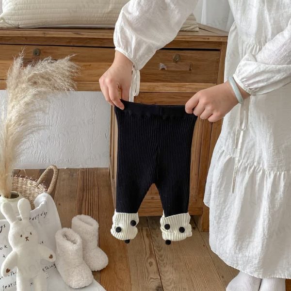 Baby Girls Knitted Dots Leggings