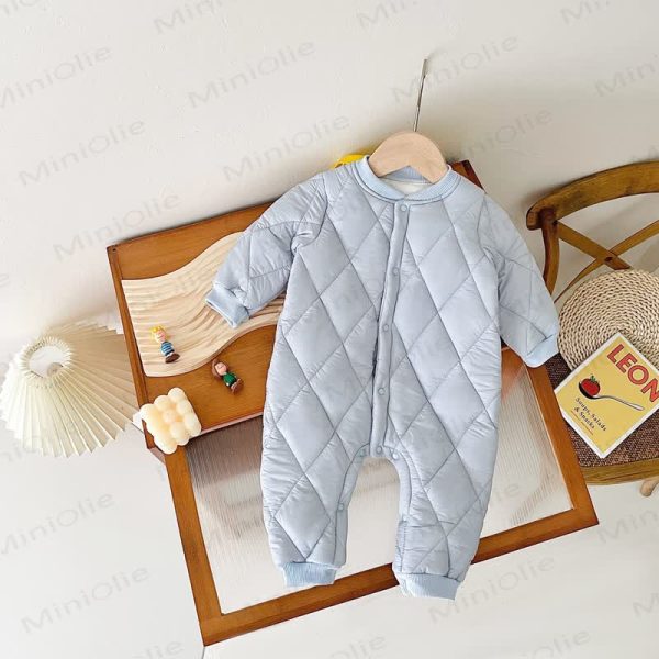 Baby Solid Color Quilted Romper