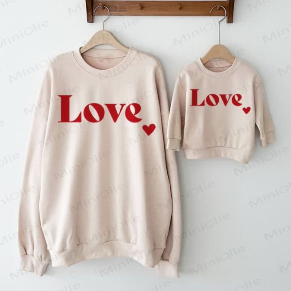 LOVE Baby Casual Beige Family Sweatshirt