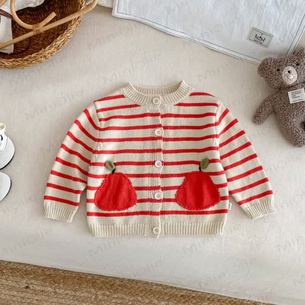 Baby Toddler Apple Striped Cardigan