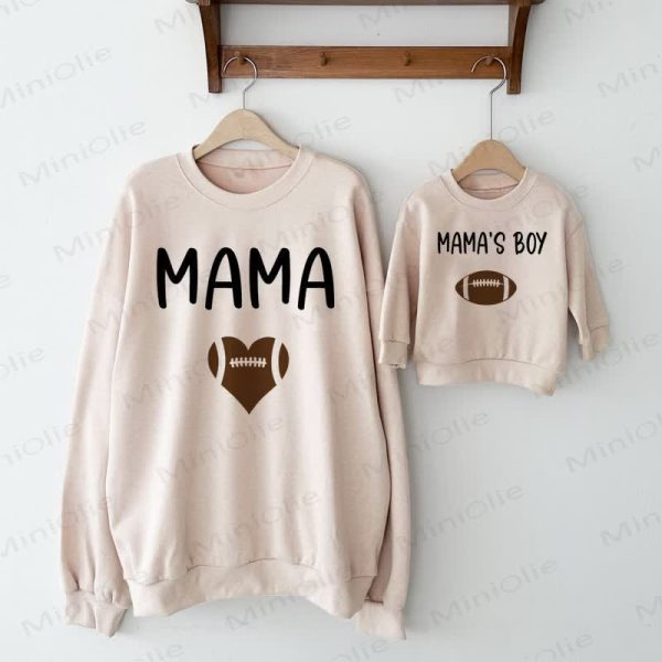 MAMA/MAMA'S BOY Beige Family Football Sweatshirt