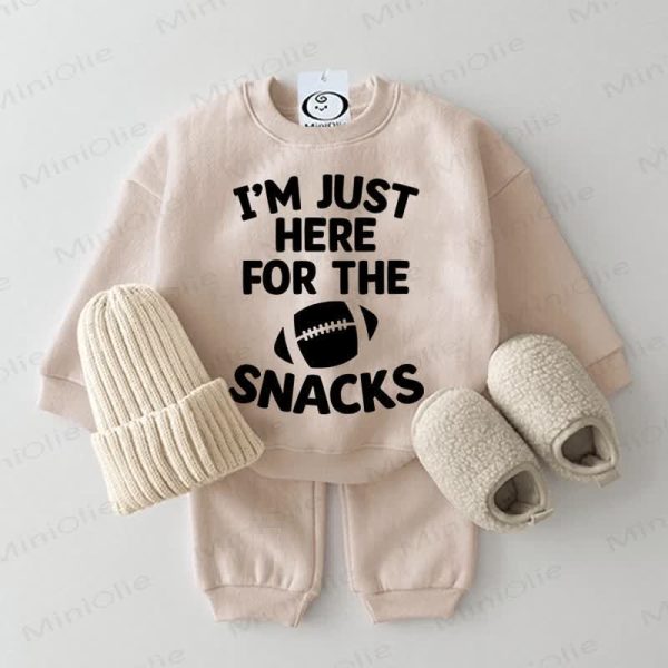 I'M JUST HERE FOR THE SNACKS Baby 2-piece Beige Set