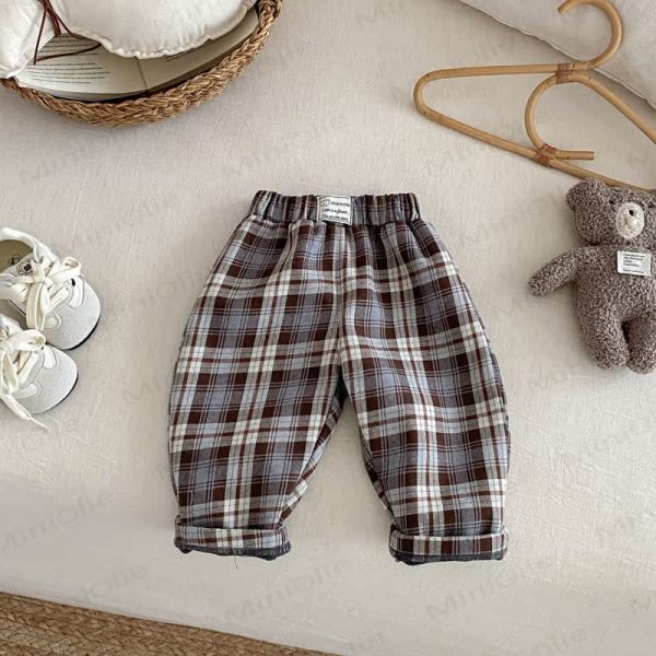 Baby Toddler Plaid Quilted Jogger Pants
