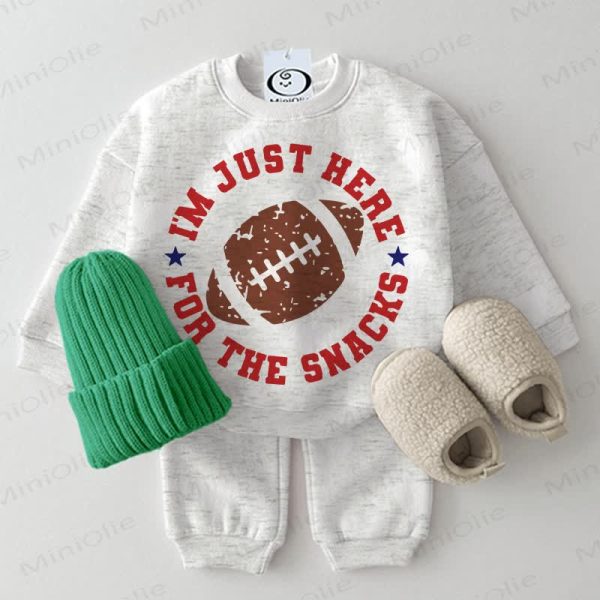 I'M JUST HERE FOR THE SNACKS Baby 2-piece Light Grey Set