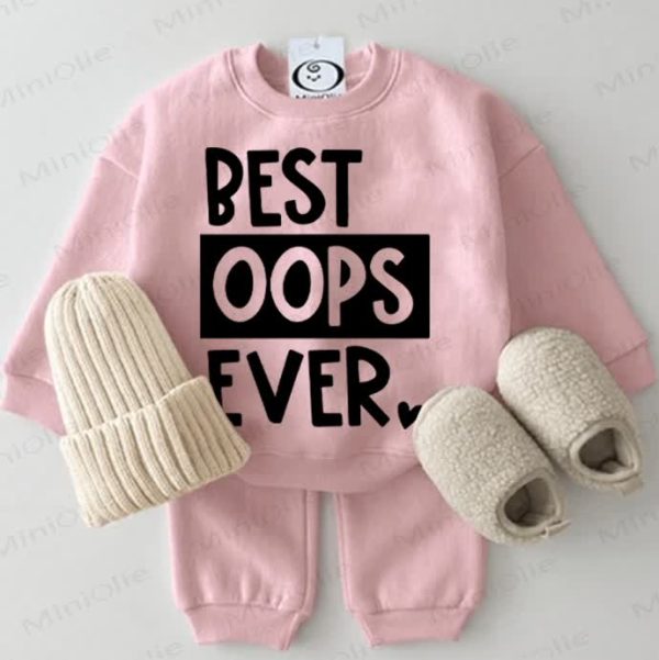 BEST OOPS EVER Baby Sweatshirt 2-piece Pink Set