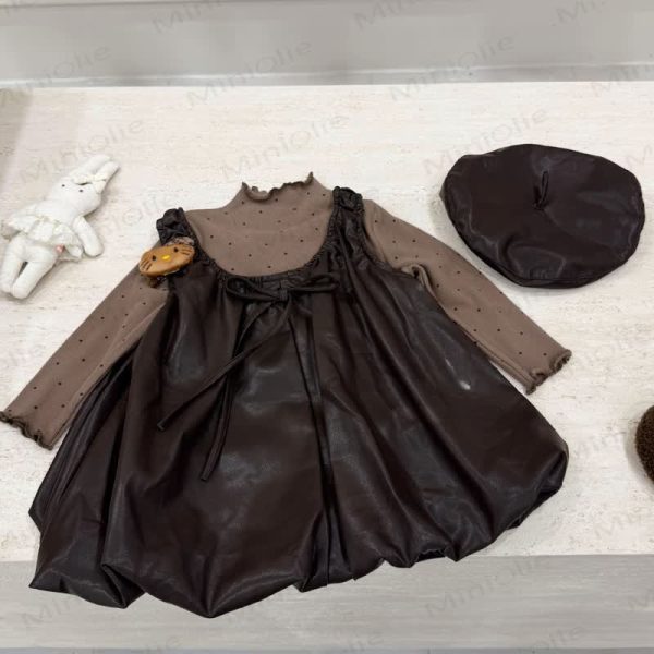 Baby Toddler Girl Bow Brown Sleeveless Dress