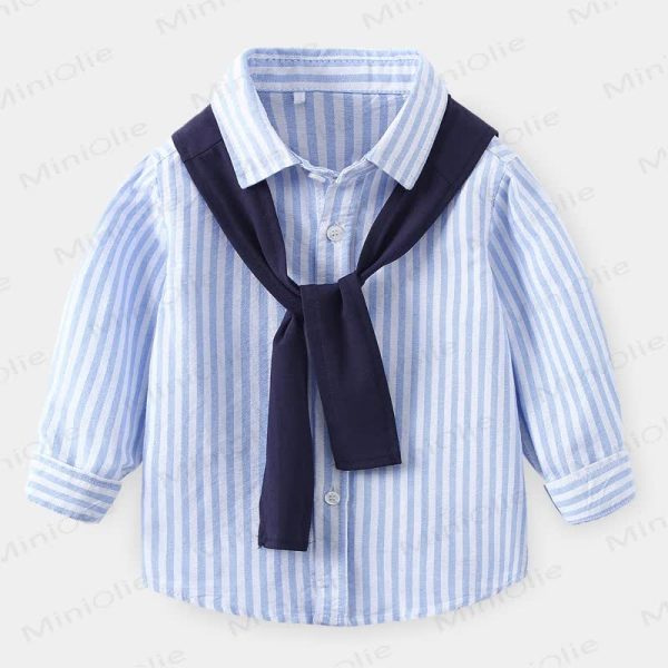 Toddler Boys Striped Shirt with Shawl