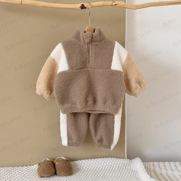 Baby Toddler Color Matching 2-piece Fleece Set