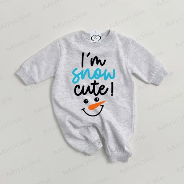 I'M SNOW CUTE Baby Snowman Grey Romper