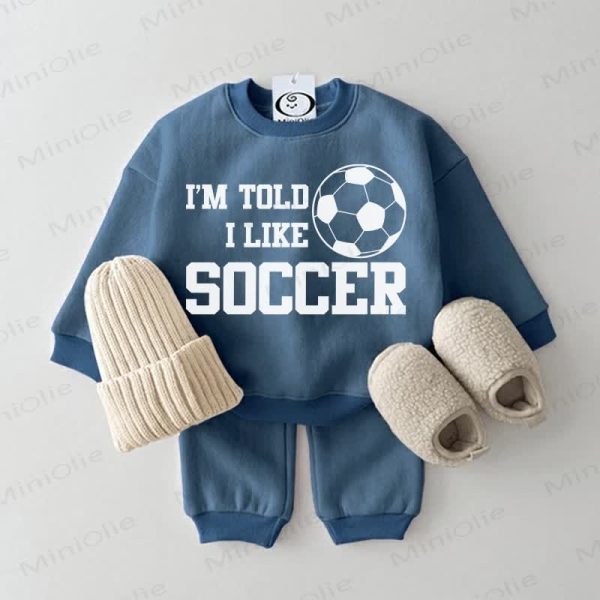 I'M TOLD I LIKE SOCCER Baby Sweatsuit 2-piece Set