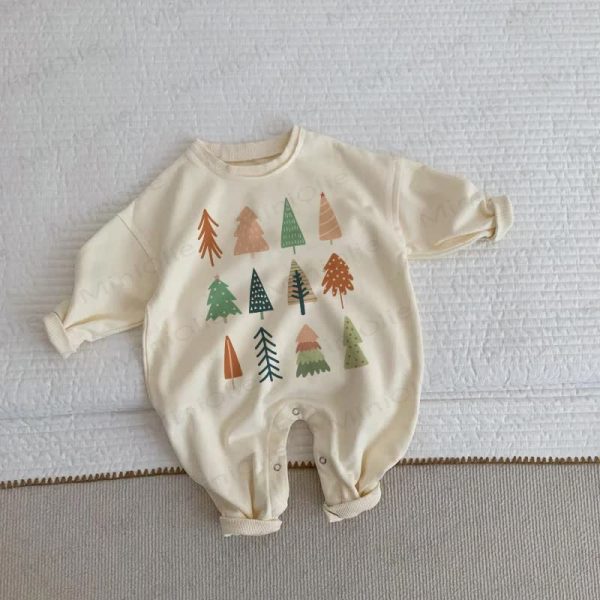 Baby Beige Christmas Tree Romper