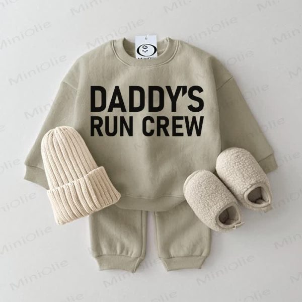 DADDY'S/MOMMY'S RUN CREW Baby Grey Green 2-piece Set