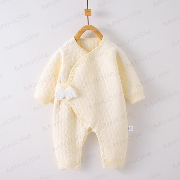 Baby Yellow Wigs Quilted Pajamas Romper