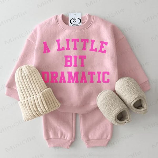 A LITTLE BIT DRAMATIC Baby Sweatshirt 2-piece Pink Set