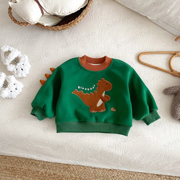 DINOSAUR Baby Toddler Boy Fleece Lined Top & Pants