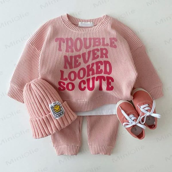 TROUBLE NEVER LOOKED SO CUTE Baby Pink 2-Piece Set