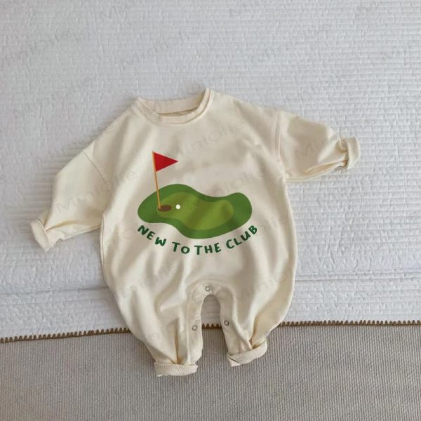 NEW TO THE CLUB Baby Golf Beige Romper