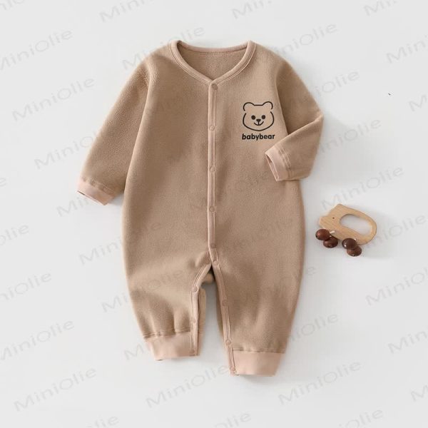 Baby Fleece Lined Bear Romper
