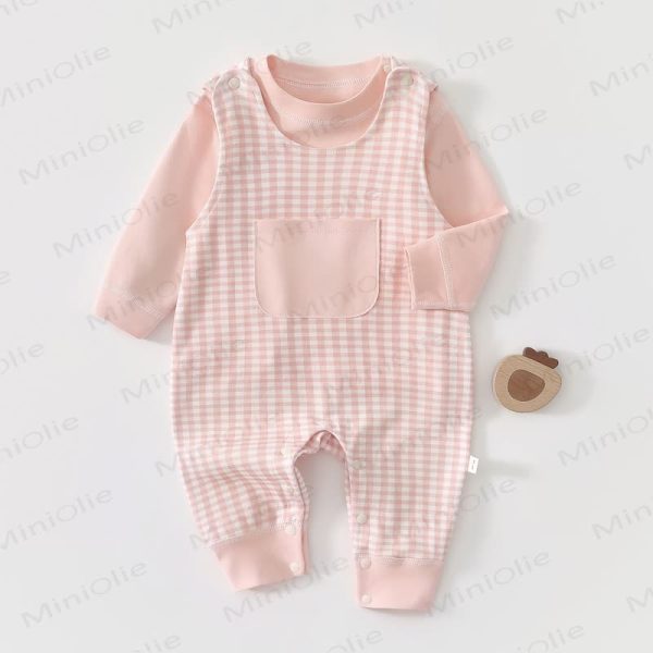 Baby Romper and Plaid Overalls Set