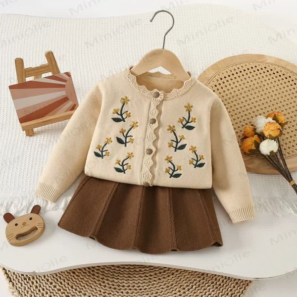 Baby Toddler Girl Sunflower Knitted Skirt