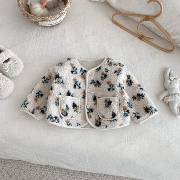 Baby Toddler Suede Floral Outerwear