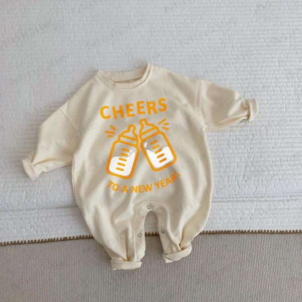 CHEERS TO A NEW YEAR! Baby Beige Romper