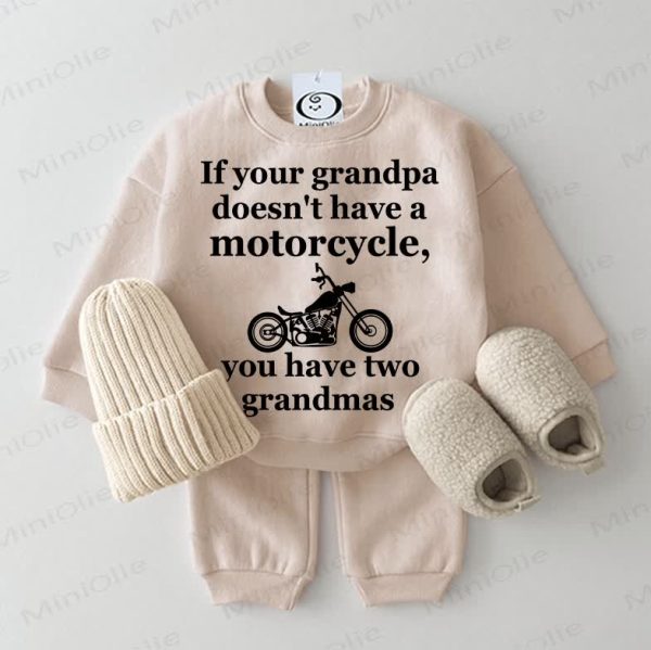 IF YOUR GRANDPA DOESN'T HAVE A MOTORCYCLE, YOU HAVE TWO GANDMAS Baby 2-piece Beige Set