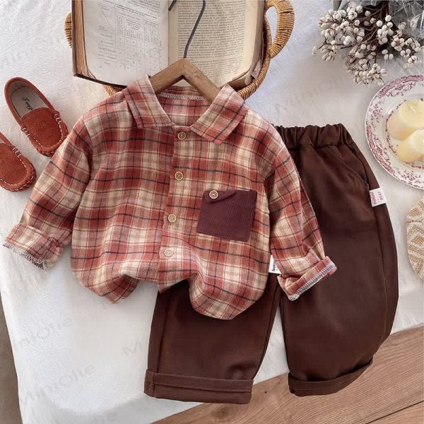 Baby Toddler Boy Plaid 2-piece Set