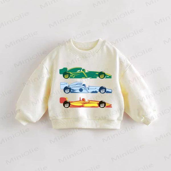 Baby Three Racing Cars Toddler Sweatshirt