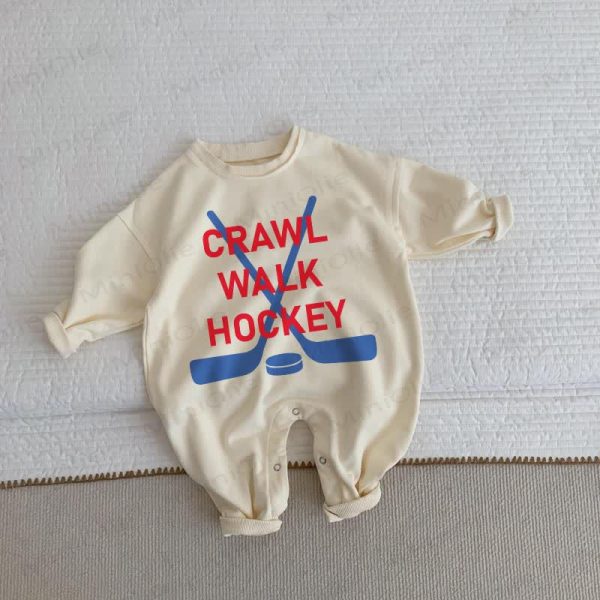 CRAWL WALK HOCKEY Baby Beige Romper