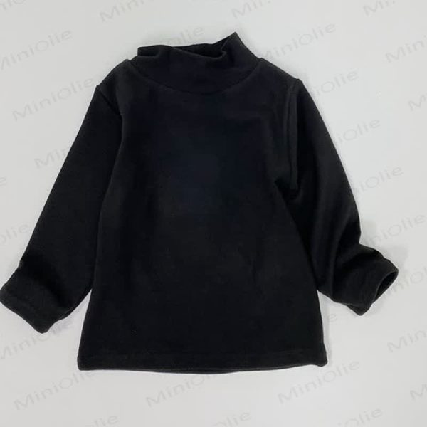 Kid Turtleneck Solid Color T-shirt