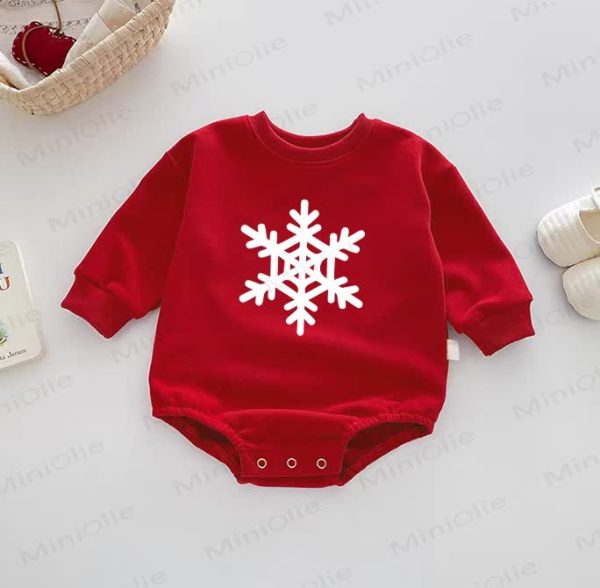 Baby Snowflake Red Bodysuit