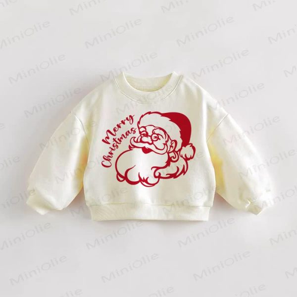 MERRY CHRISTMAS Baby Toddler Santa Cream Sweatshirt