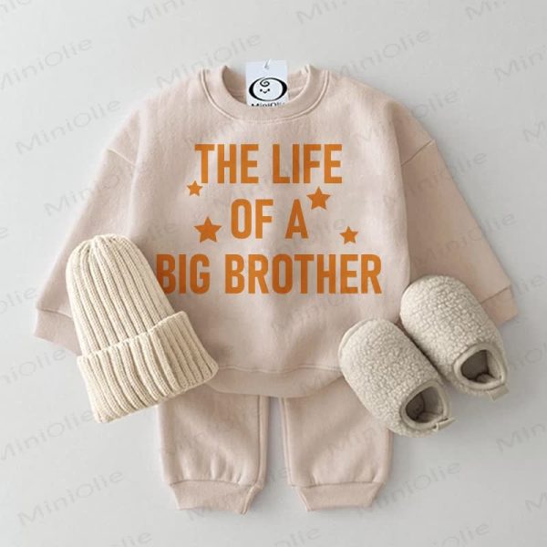 THE LIFE OF A BIG BROTHER Baby 2-piece Beige Set