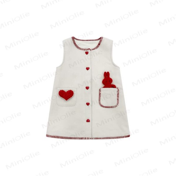 Baby Toddler Girls Heart Sleeveless Fleece Lined Dress